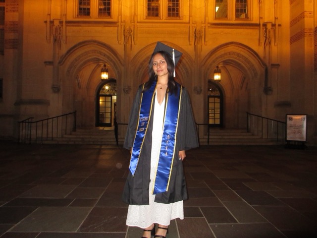 walking on campus at sunset